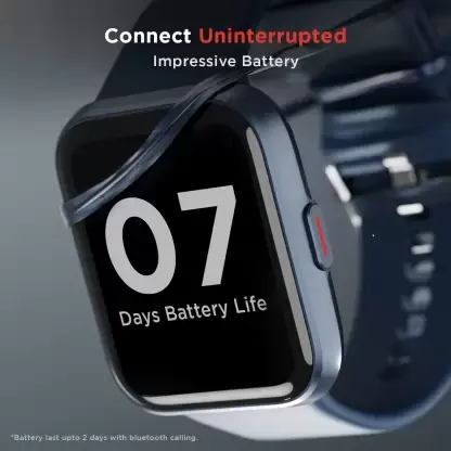 boAt Wave Connect with Bluetooth Calling, Voice Assistant and 1.69" HD Display Smartwatch (Blue Strap, Free Size)