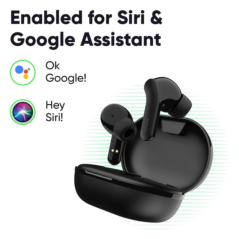 Mivi Duopods A25 Bluetooth Truly Wireless in Ear Earbuds with Mic with 40Hours Battery, 13Mm Bass Drivers & Made in India. with Immersive Sound Quality, Voice Assistant, Touch Control (Black)