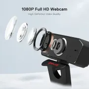 REDRAGON HITMAN 1080P Web Cam (Built-In Dual Microphone, GW800, Black)
