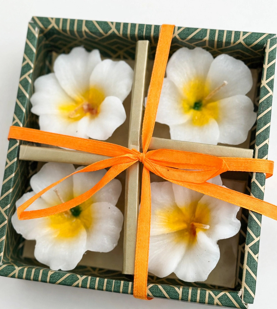 Flower Design Decorative Diya Set Of 4