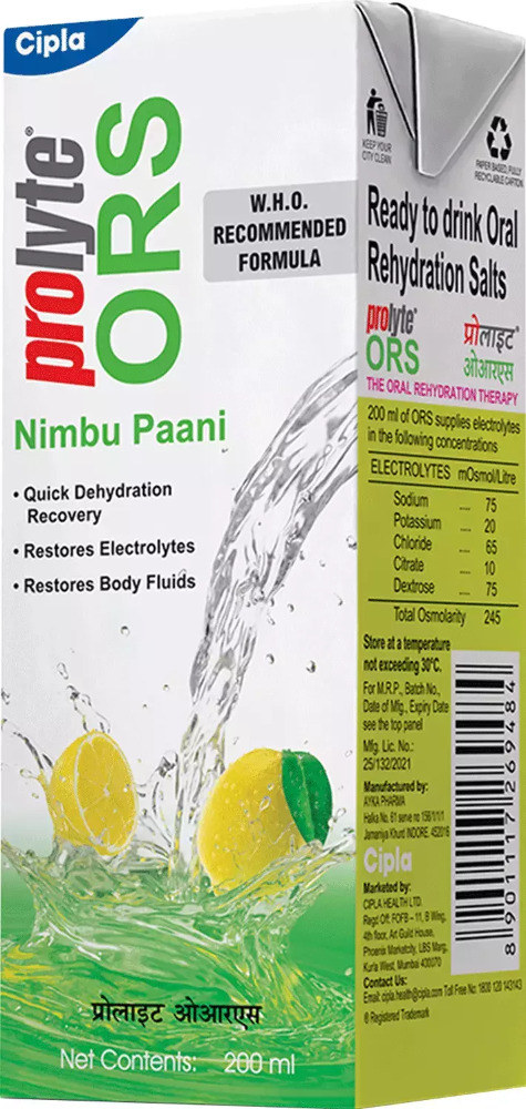 Prolyt ORS Nimboo Pani Flavour, 200Ml