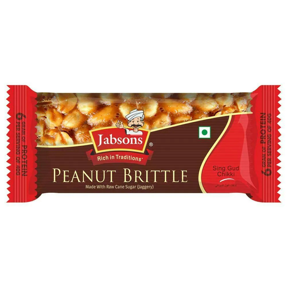 Jabsons Peanut Brittle Made With Raw Cane Sugar(Jaggery), 30g