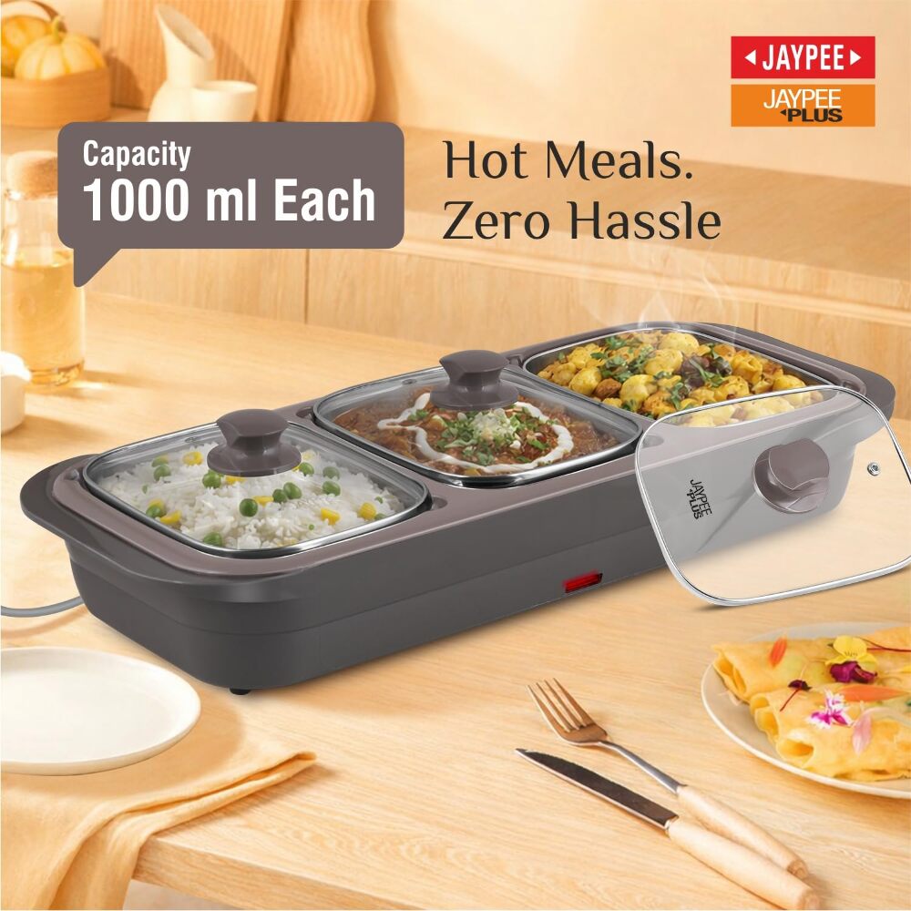 Jaypee Plus E-3 Bowl Electric Chafing Dish Casserole 1U