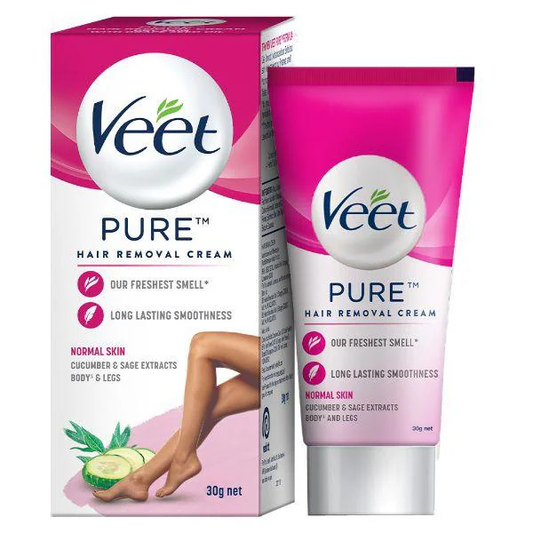 Veet Pure Hair Removal Cream Organic Aloevera, 30G