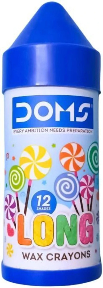 Doms Long Wax Crayons 12 Shades 1N