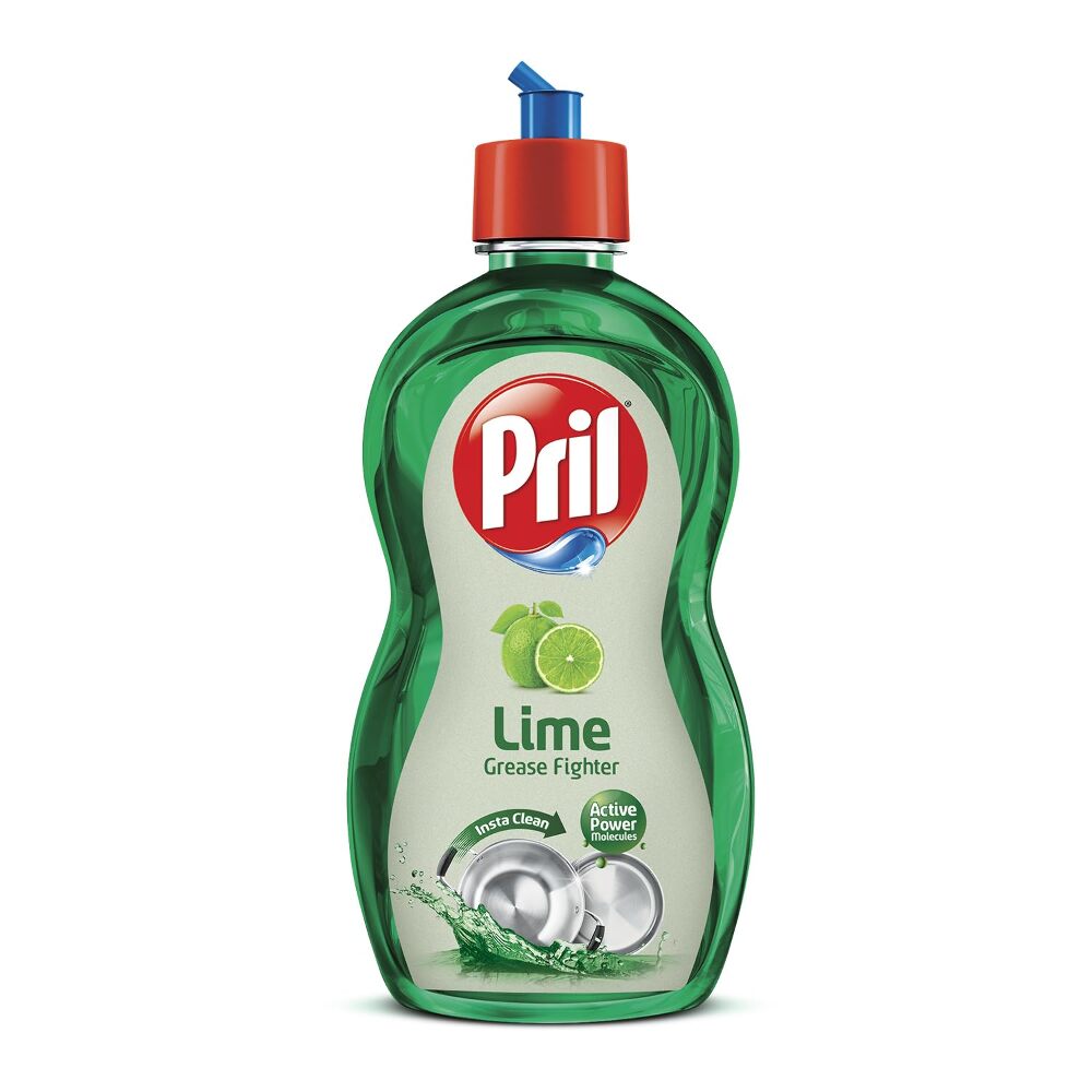 Pril Lime Grease Fighter Insta Clean Dish Liquid, 225Ml