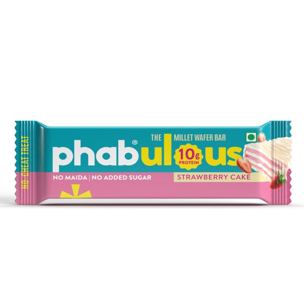 Phabulous The Millet Wafer Bar Strawberry Cake 40gm