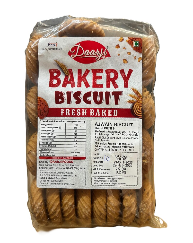 Daarji Fresh Baked Bakery Biscuits 300g