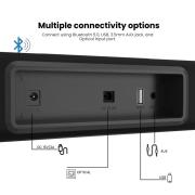 Portronics Sound Slick 5 80W Bluetooth Wireless Soundbar with LED Display, 3.5mm Aux-in, Supports USB, Optical Input Port, Remote Control(Black)