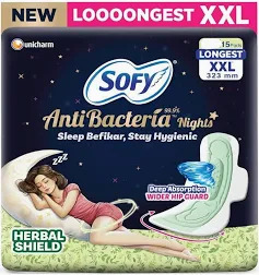 Sofy Anti Bacteria Nights Hygienic Pad XXL+ 9 Pads