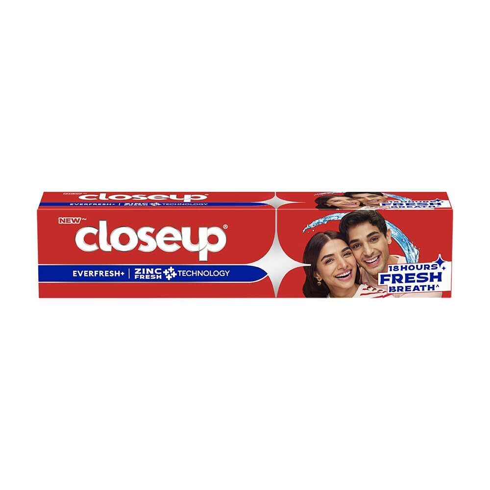 Closeup New Everfresh+mZinc Fresh Technology 18 Houres Fresh Breath Toothpaste 40g