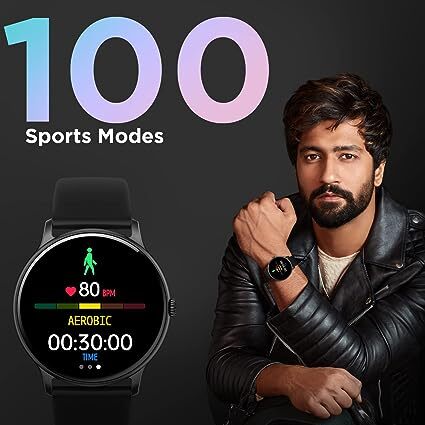 Fire-Boltt Phoenix Smart Watch with Bluetooth Calling 1.3",120+ Sports Modes, 240 * 240 PX High Res with SpO2, Heart Rate Monitoring & IP67 Rating (Black)