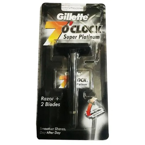 Gillette 7 O Clock Razor and Blades - Super Platinum, 1 pc