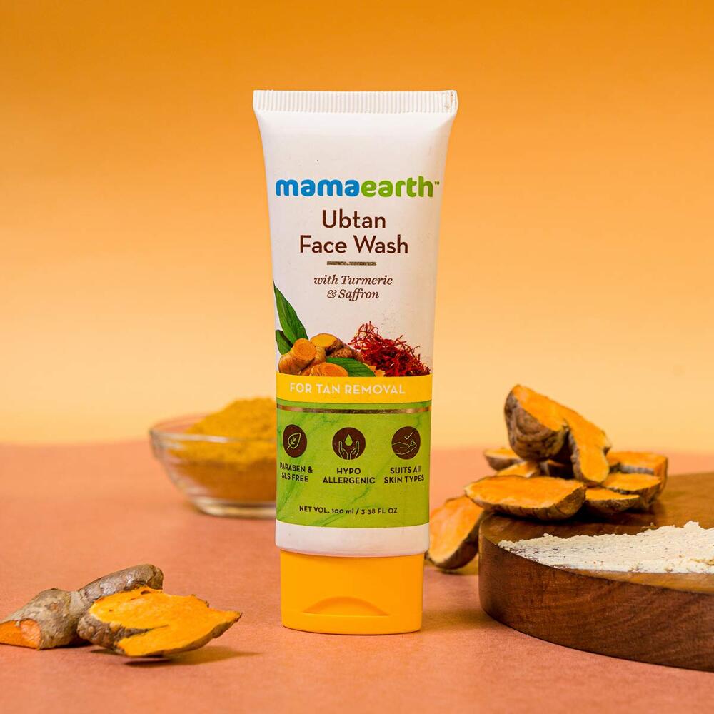 Mamaearth Ubtan Face wash with Turmeric & Saffron For Tan Removal 100ml