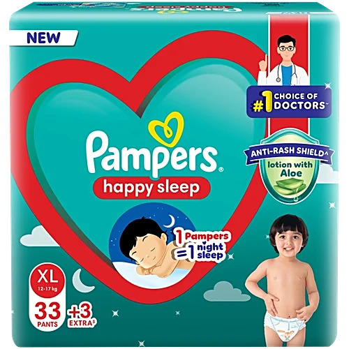 Pampers Happy Sleep M 7-12Kg, 45Pants+3extra