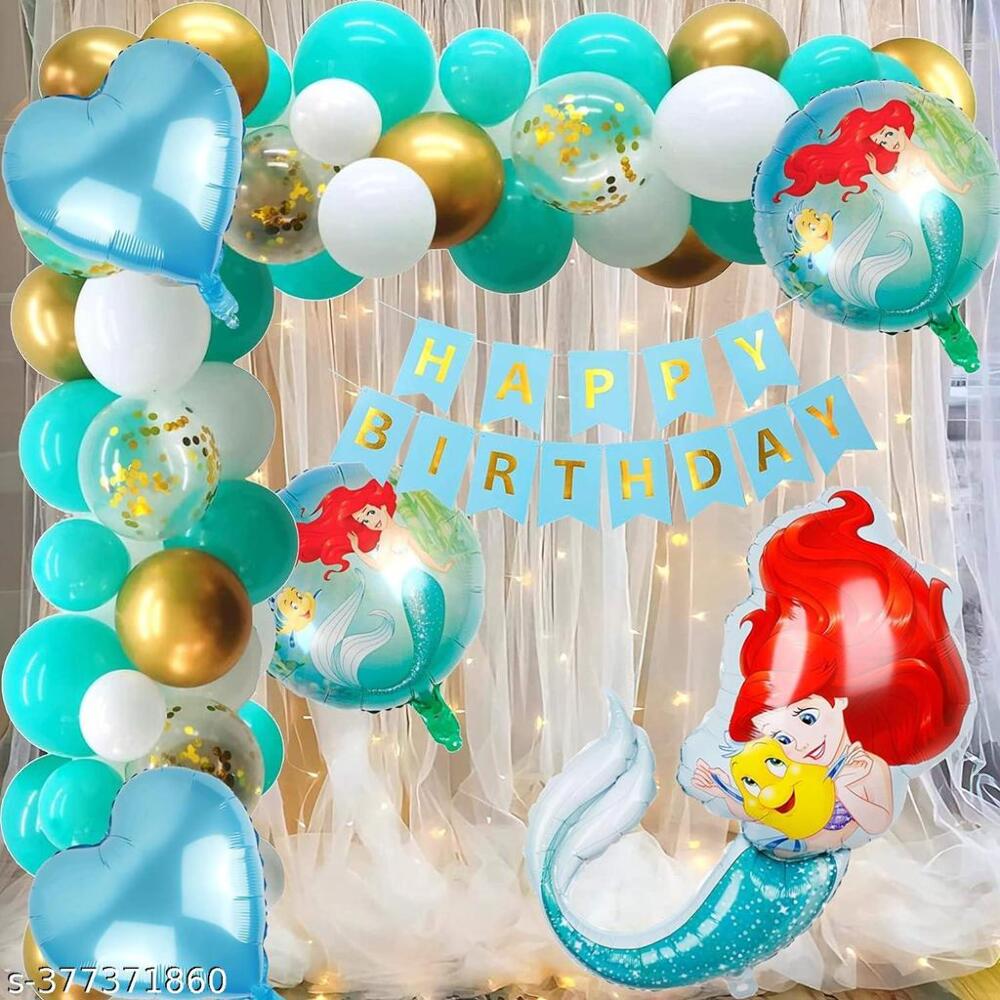 The Litte Mermaid Birthday Decoration Combo Set 44pcs