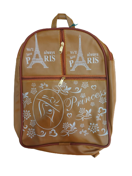 girls Printed Golden Brown Bagpack pithubag