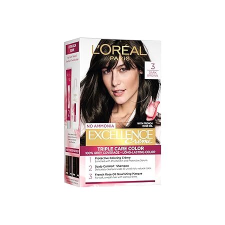 L'Oreal Paris Excellence Creme Hair Color, 3 Dark Brown
