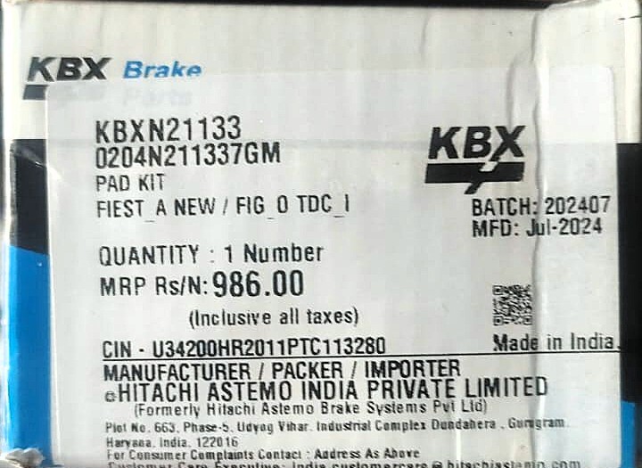 Disc Pad for New Ford Fiesta -KBXN21133