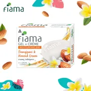Fiama Gel CREAM Moisturizing Bar, Frangipani and Almond Cream, for creamy indulgence, 125 g bath soap