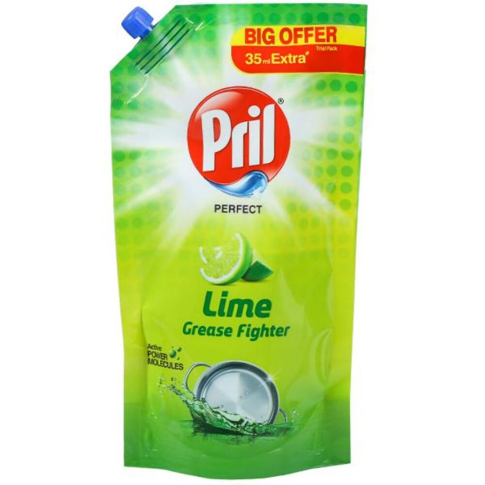 Pril Lime Grease Fighter Insta Clean Dish Liquid, 140Ml