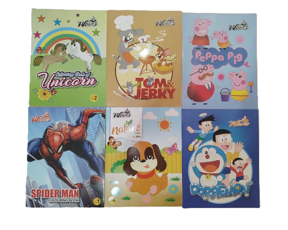 Waves Kids Colouring Books 1N
