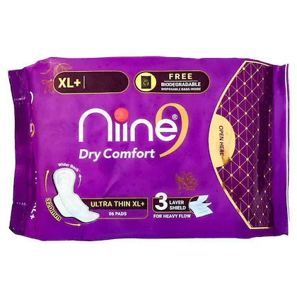 Niine Dry Comfort Ultra Thin XL+ 3 Layer Shield(6 Pads)