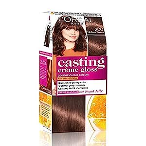 L'Oreal Paris Casting Creme Gloss Conditioning Hair Color No Ammonia - 500 Medium Brown (87.5 g + 72 ml)