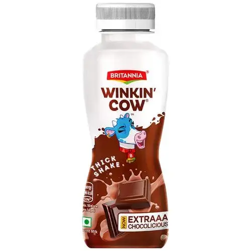 Britannia Winkin Cow Chocolicious Thick Milkshake - Rich In Calcium, 180 ml