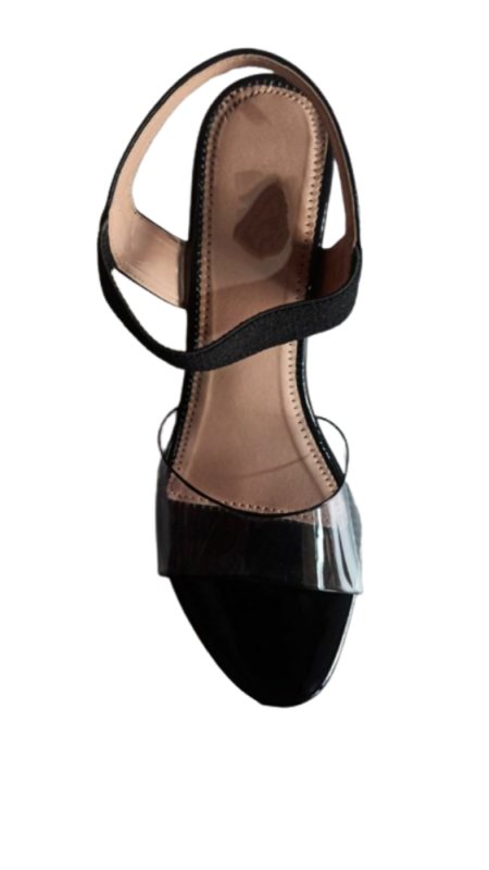 Black Transparent Heel For Ladies