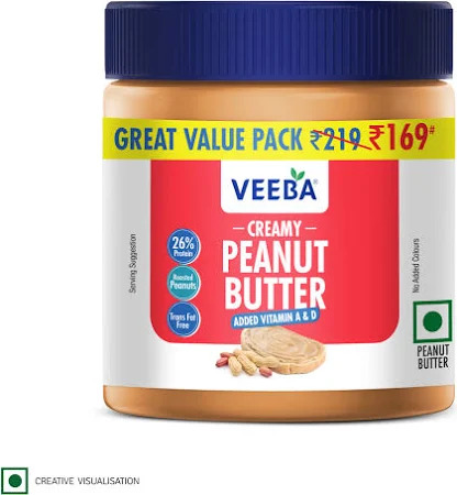 Veeba Creamy Peanut Butter Added Vit A&D 320 G