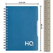 Navneet HQ | One Subject A5 Spiral Wiro Bound Notebook - Single Line| |14.8x21 cm |Single Line |160 Pages |Blue