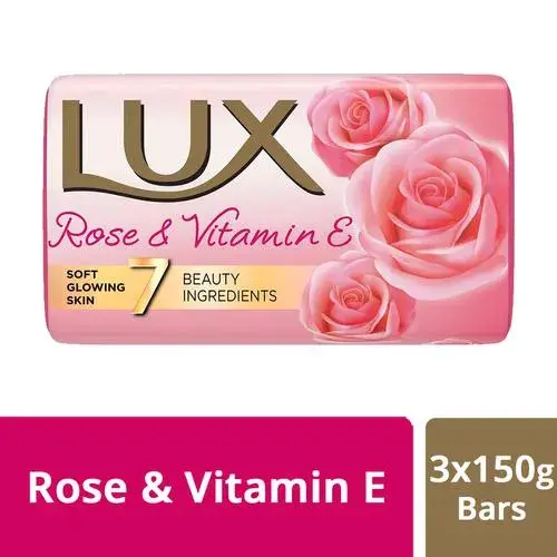 Lux Soft Glow Rose & Vitamin E Bathing Soap, 3x150g