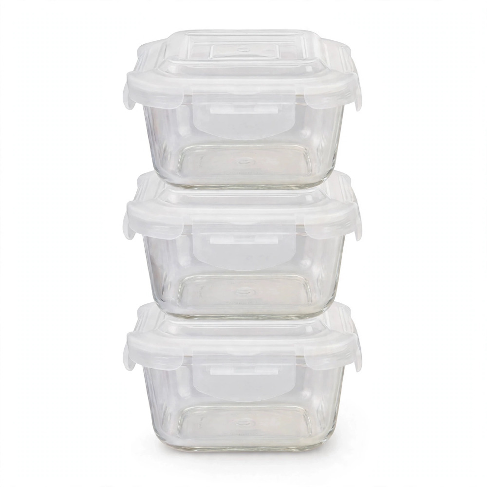 Borosil Klip N Store X3 Storage Glass Containers 1U