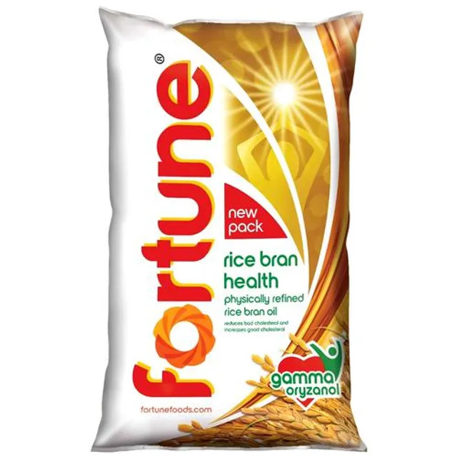 Fortune Physically Refined Rice Bran Oil, 1 Ltr Pouch