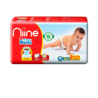 Niine Baby Diaper Pants-M 7-12kg)(32 Pants)