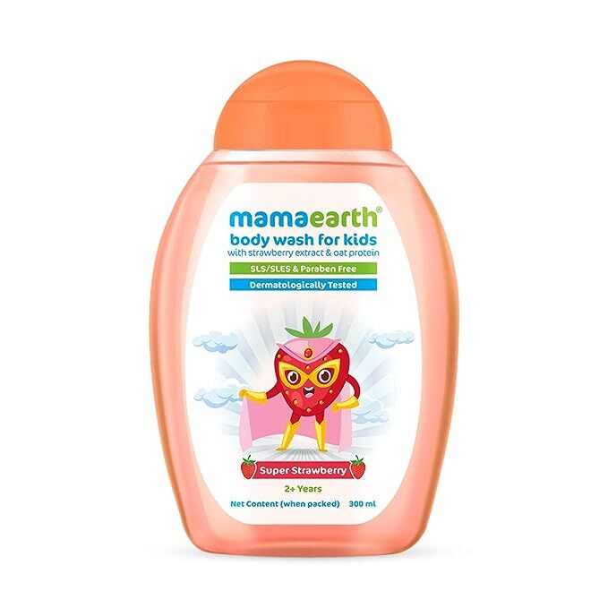 Mamaearth Super Strawberry Body Wash for Kids with Strawberry and Oat Protein - 300 ml