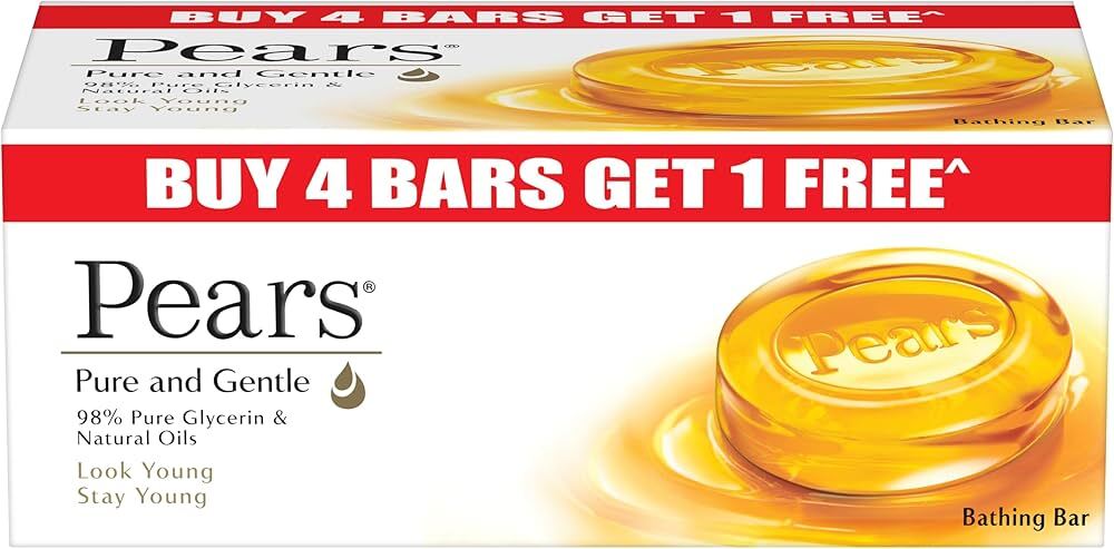 Pears Pure And Gentle Bathing Bar, B4G1F 500g+125G