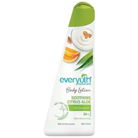 Everyuth Naturals Soothing Citrus Aloe Body Lotion - With Almond Milk, Anti Bacterial, Moisturizer, 100 ml