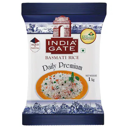 Bulk Deal - India Gate Daily Premium Basmati Rice 1 kg ( Pack of 5 )
