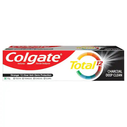 Colgate anticavity fluoride toothpaste tatal 12 charcoal deep clean 150g