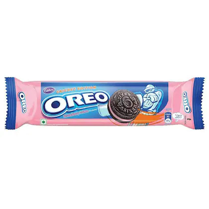 Cadbury Oreo Strawberry Flavour Creme Sandwich Biscuit, 113.75 g