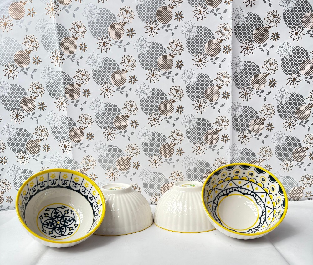 Lemon Tree Ceramic Bowl Set of 4