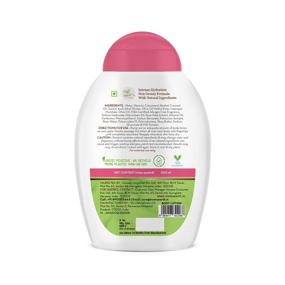 Mamaearth Rose Body Lotion with Rose Water and Milk For Deep Hydration - 200 ml