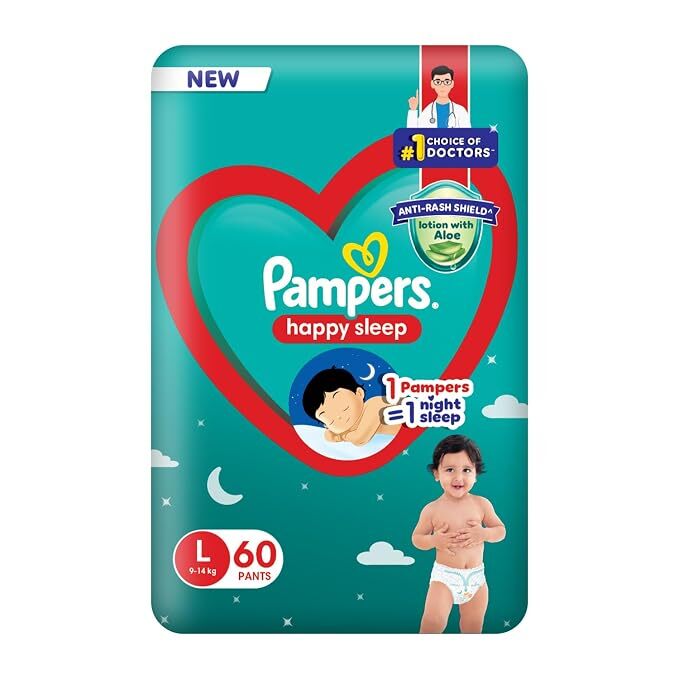 Pampers Happy Sleep Large 9-14 Kg 60 Pants 1N