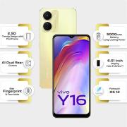 Vivo Y16 (Drizzling Gold, 3GB RAM, 64GB Storage)