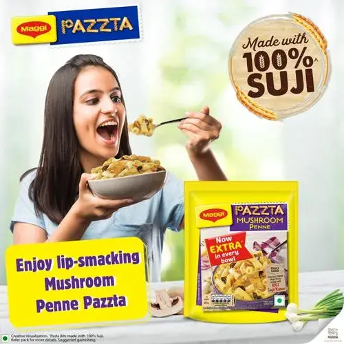 MAGGI Pazzta Mushroom Penne - Made With 100% Suji/Rawa, 68.5 g