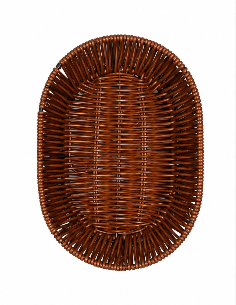 Plastic Ratten Brown Storage Basket Oval Small 1N