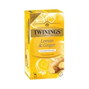 Twinings Lemon & Ginger Flavoured Infusion Citrus & Warming Tea 25N