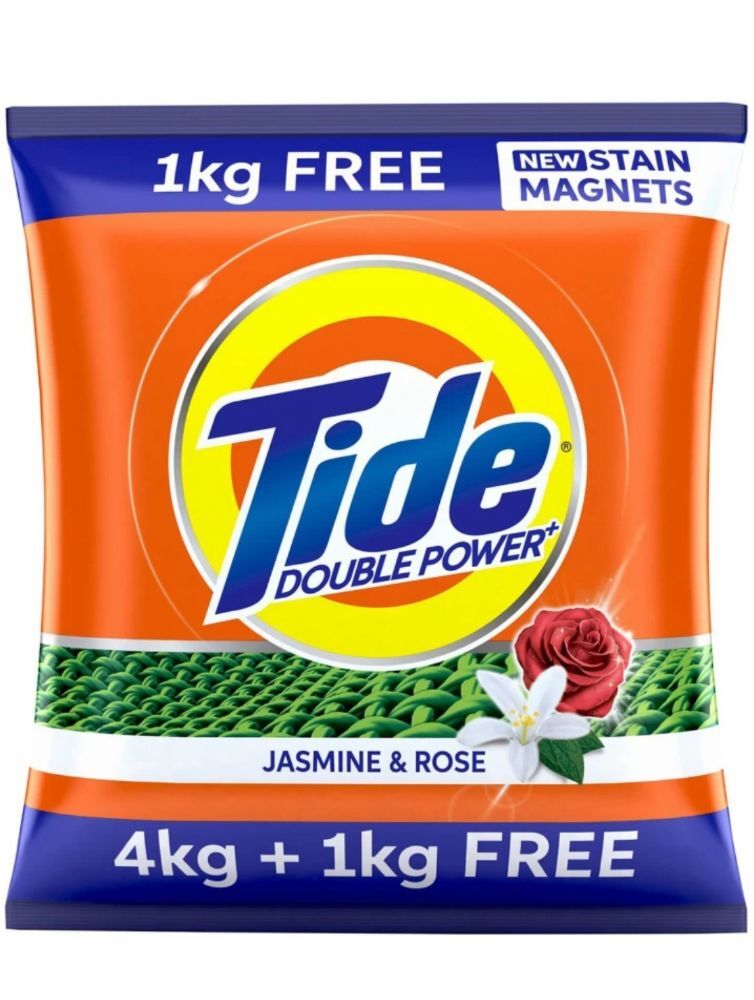 Tide Jasmine & Rose Detergent Powder 5 kg (Get Extra 1 kg Free)